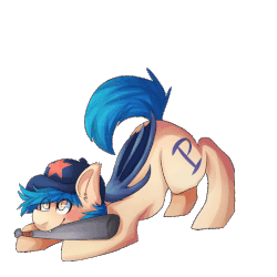 Size: 799x800 | Tagged: safe, artist:oddends, oc, oc only, oc:moonshot, bat pony, pony, animated, baseball bat, baseball cap, cute, gif, hat, playful, simple background, solo, tail wag, transparent background
