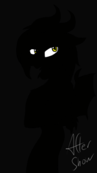 Size: 720x1280 | Tagged: safe, artist:aftershowart, oc, oc only, oc:after show, answer, ask, dark, eye, eyes, hidden, mysterious, secret, shadows, tumblr