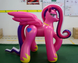 Size: 831x675 | Tagged: safe, princess cadance, alicorn, inflatable pony, pony, g4, bootleg, facing right, female, hongyi, indoors, inflatable, inflatable alicorn, irl, mare, opaque inflatable, photo, solo, standing