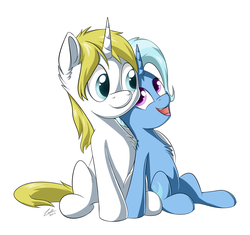 Size: 2519x2368 | Tagged: safe, artist:deltauraart, prince blueblood, trixie, pony, unicorn, g4, cute, diatrixes, female, high res, male, mare, prince bluebetes, ship:bluetrix, shipping, straight