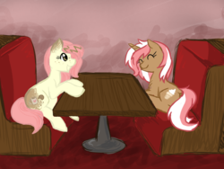 Size: 800x600 | Tagged: safe, artist:hippykat13, artist:sabokat, oc, oc only, oc:softie swirl, cute, restaurant