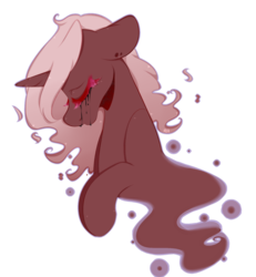 Size: 1024x1108 | Tagged: safe, artist:alliedrawsart, oc, oc only, oc:crona, ghoul, bust, crying, goretober, portrait, simple background, solo, transparent background