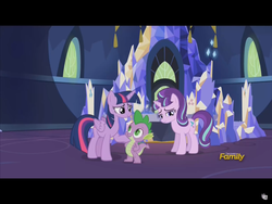 Size: 2048x1536 | Tagged: safe, screencap, spike, starlight glimmer, twilight sparkle, alicorn, pony, g4, the cutie re-mark, discovery family logo, s5 starlight, sad, twilight sparkle (alicorn)