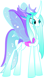 Size: 415x723 | Tagged: safe, artist:invader-matt, queen chrysalis, changedling, changeling, changeling queen, g4, to where and back again, a better ending for chrysalis, female, purified chrysalis, simple background, smiling, solo, spread wings, transparent background