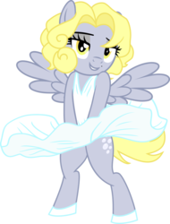 Size: 3000x3953 | Tagged: safe, artist:up1ter, derpy hooves, pegasus, pony, g4, clothes, dress, female, high res, looking at you, mare, marilyn monroe, simple background, smiling, solo, the seven year itch, transparent background, vector