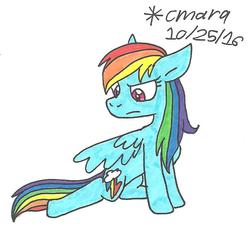 Size: 794x744 | Tagged: safe, artist:cmara, rainbow dash, g4, female, solo, traditional art