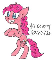 Size: 640x733 | Tagged: safe, artist:cmara, pinkie pie, g4, female, rearing, solo, traditional art