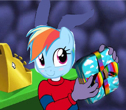 Size: 732x636 | Tagged: safe, edit, rainbow dash, g4, crossover, reader rabbit