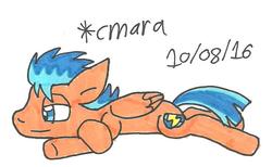 Size: 723x446 | Tagged: safe, artist:cmara, flash sentry, g4, male, solo, traditional art