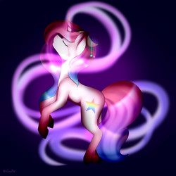 Size: 3000x3000 | Tagged: safe, artist:itsizzybel, oc, oc only, pony, unicorn, high res, magic, rearing, solo