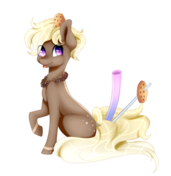 Size: 2607x2686 | Tagged: safe, artist:itsizzybel, oc, oc only, earth pony, pony, cookie, food, high res, simple background, solo, tongue out, transparent background