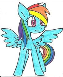 Size: 524x639 | Tagged: safe, artist:cmara, rainbow dash, g4, female, solo, traditional art