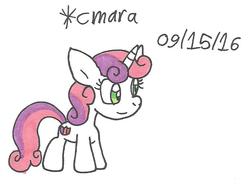 Size: 756x556 | Tagged: safe, artist:cmara, sweetie belle, g4, cutie mark, female, solo, the cmc's cutie marks, traditional art