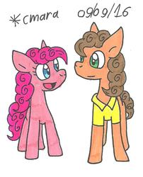 Size: 656x810 | Tagged: safe, artist:cmara, cheese sandwich, pinkie pie, g4, traditional art