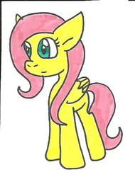 Size: 452x595 | Tagged: safe, artist:cmara, fluttershy, g4, female, solo, traditional art