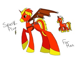 Size: 2048x1536 | Tagged: artist needed, safe, oc, oc only, oc:sparkplug, pony, unicorn, fake wings, male, stallion