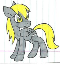 Size: 540x590 | Tagged: safe, artist:cmara, derpy hooves, pegasus, pony, g4, female, lined paper, mare, solo, traditional art