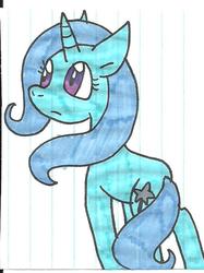 Size: 524x700 | Tagged: safe, artist:cmara, trixie, pony, unicorn, g4, female, lined paper, mare, solo, traditional art