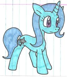 Size: 546x634 | Tagged: safe, artist:cmara, trixie, pony, unicorn, g4, female, lined paper, mare, solo, traditional art