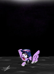 Size: 1024x1408 | Tagged: safe, artist:ringteam, twilight sparkle, alicorn, pony, g4, bad end, female, mare, panic, peril, scared, sinking, solo, tar, twilight sparkle (alicorn)