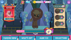 Size: 1280x720 | Tagged: safe, gameloft, screencap, applejack, earth pony, pony, g4, animal costume, applelion, clothes, costume, crack is cheaper, nightmare night, nightmare night costume, vip