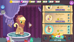 Size: 1280x720 | Tagged: safe, gameloft, screencap, applejack, earth pony, pony, g4, animal costume, applelion, clothes, costume, nightmare night