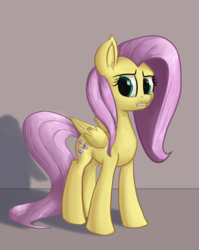 Size: 1195x1500 | Tagged: safe, artist:shikogo, derpibooru exclusive, fluttershy, g4, female, gritted teeth, scared, solo, worried