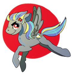 Size: 1024x1061 | Tagged: safe, artist:turpenshine, oc, oc only, oc:stormer, pegasus, pony, flying, offspring, parent:rainbow dash, parent:soarin', parents:soarindash, solo