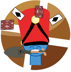Size: 960x966 | Tagged: safe, artist:masterfrasca, oc, oc only, oc:fresh cat, ace of spades, aces high, avatar, bust, market gardener, playing card, soldier, soldier (tf2), solo, stout shako, team fortress 2, tf2 logo