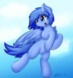 Size: 1800x1920 | Tagged: safe, artist:icy wings, oc, oc only, oc:frost soar, pegasus, pony, cloud, flying, happy, heart eyes, solo, wingding eyes