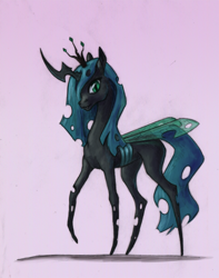 Size: 600x763 | Tagged: dead source, safe, artist:adeptus-monitus, queen chrysalis, changeling, g4, female, solo