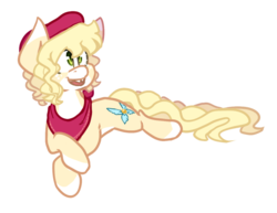 Size: 1024x792 | Tagged: safe, artist:crownedspade, oc, oc only, earth pony, pony, beret, prone, simple background, solo, transparent background
