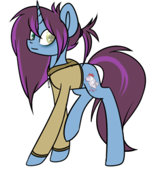 Size: 1024x1118 | Tagged: safe, artist:despotshy, oc, oc only, pony, unicorn, clothes, heterochromia, hoodie, simple background, solo, transparent background