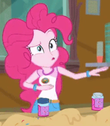 Size: 250x287 | Tagged: safe, screencap, pinkie pie, equestria girls, g4, legend of everfree - bloopers, my little pony equestria girls: legend of everfree, animated, blooper, cropped, female, gif, solo