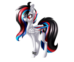 Size: 2900x2400 | Tagged: safe, artist:immagoddampony, oc, oc only, pegasus, pony, bracelet, heterochromia, high res, jewelry, simple background, solo, spiked wristband, transparent background