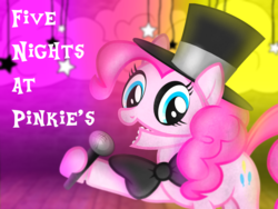 Size: 2048x1536 | Tagged: safe, artist:prismaticstars, pinkie pie, pony, robot, robot pony, g4, animatronic, female, five nights at freddy's, five nights at pinkie's, fnap, solo