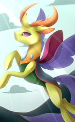 Size: 2044x3300 | Tagged: safe, artist:scarlet-spectrum, thorax, changedling, changeling, g4, to where and back again, crepuscular rays, high res, king thorax, male, solo
