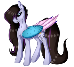 Size: 1024x926 | Tagged: safe, artist:despotshy, oc, oc only, pegasus, pony, black sclera, fusion, simple background, solo, transparent background