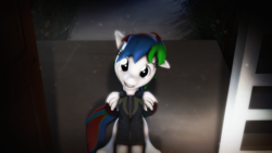 Size: 1920x1080 | Tagged: safe, artist:star-lightstarbright, oc, oc only, pegasus, pony, 3d, clothes, hoodie, solo, trick or treat