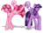 Size: 1024x768 | Tagged: safe, artist:vvalent, pinkie pie, twilight sparkle, alicorn, earth pony, pony, g4, balloon, duo, female, lesbian, mare, mouth hold, one eye closed, open mouth, raised hoof, ship:twinkie, shipping, simple background, transparent background, twilight sparkle (alicorn), wink