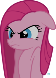 Size: 1500x2091 | Tagged: safe, artist:arifproject, pinkie pie, earth pony, pony, g4, party of one, angry, arif's angry pone, ears back, female, frown, glare, pinkamena diane pie, simple background, solo, transparent background, vector