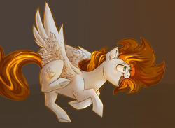 Size: 2431x1778 | Tagged: safe, artist:segraece, oc, oc only, oc:golden rain, pegasus, pony, flying, solo