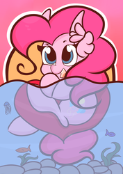 Size: 1918x2702 | Tagged: safe, artist:hedgehog-plant, pinkie pie, earth pony, fish, pony, g4, female, mare, solo, water