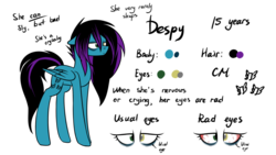 Size: 1024x576 | Tagged: safe, artist:despotshy, oc, oc only, oc:despy, reference sheet, simple background, solo, transparent background