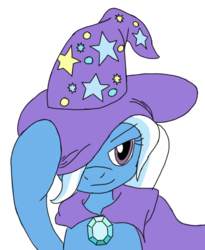 Size: 720x879 | Tagged: safe, artist:toyminator900, trixie, pony, unicorn, g4, female, gem, mare, simple background, smug, solo, transparent background, trixie's cape, trixie's hat
