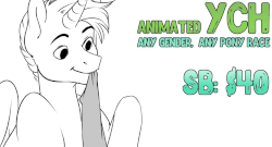 Size: 1280x691 | Tagged: safe, artist:somepony-ul, animated, clothes, commission, cute, digital art, gif, gift art, smiling, socks, solo, your character here
