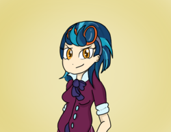 Size: 1169x908 | Tagged: safe, artist:mildockart, indigo zap, equestria girls, g4, my little pony equestria girls: friendship games, clothes, crystal prep academy, crystal prep academy uniform, crystal prep shadowbolts, female, goggles, school uniform, smiling, solo