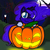 Size: 2067x2067 | Tagged: safe, artist:secretbetweenthewar, princess luna, g4, :3, forest, high res, jack-o-lantern, moon, night, pumpkin, slendermane