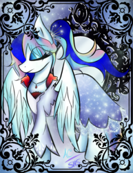 Size: 1024x1325 | Tagged: safe, artist:animechristy, oc, oc:sapphire heart song, pegasus, pony, crossover, halloween, halloween costume, mirror, rwby