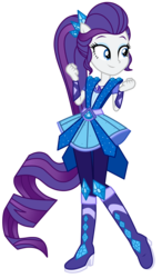 Size: 2100x3600 | Tagged: safe, artist:mixiepie, rarity, equestria girls, g4, my little pony equestria girls: legend of everfree, boots, clothes, crystal guardian, female, fist, geode of shielding, happy, high heel boots, high res, jewelry, magical geodes, pants, ponied up, ponytail, simple background, smiling, solo, sparkles, transparent background, vector